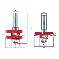 Freud Adjustable Tounge and Groove Bit Set 