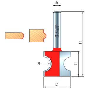 Freud Half Round and Bull Nose Router Bit Detail