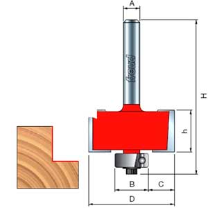Freud Rabbeting Router Bit Detail Drawing