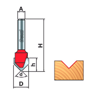 Freud V Groove Router Bit Detail Drawing