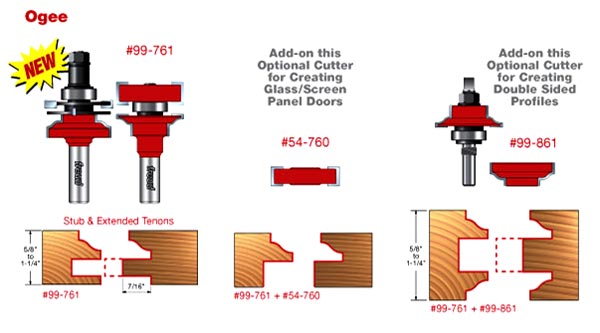 Premier Adjustable Ogee Rail & Stile Bits